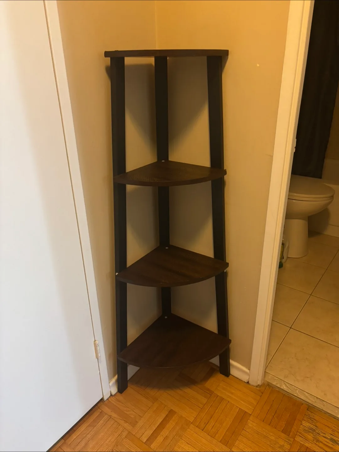 Dark Brown Corner Shelf - 4 Tier thumbnail
