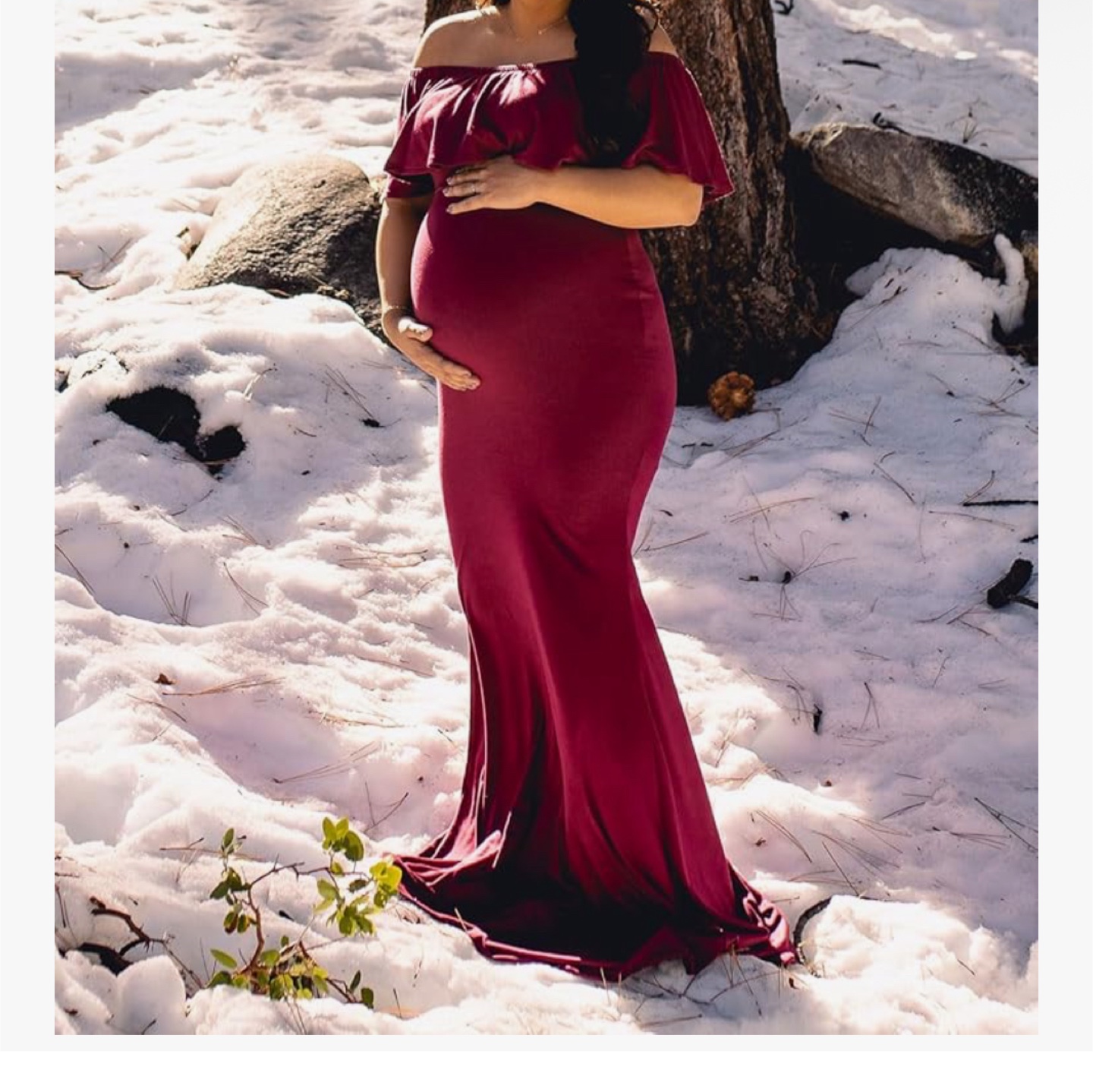 Burgundy Maternity Dress - Size Large - photo 3