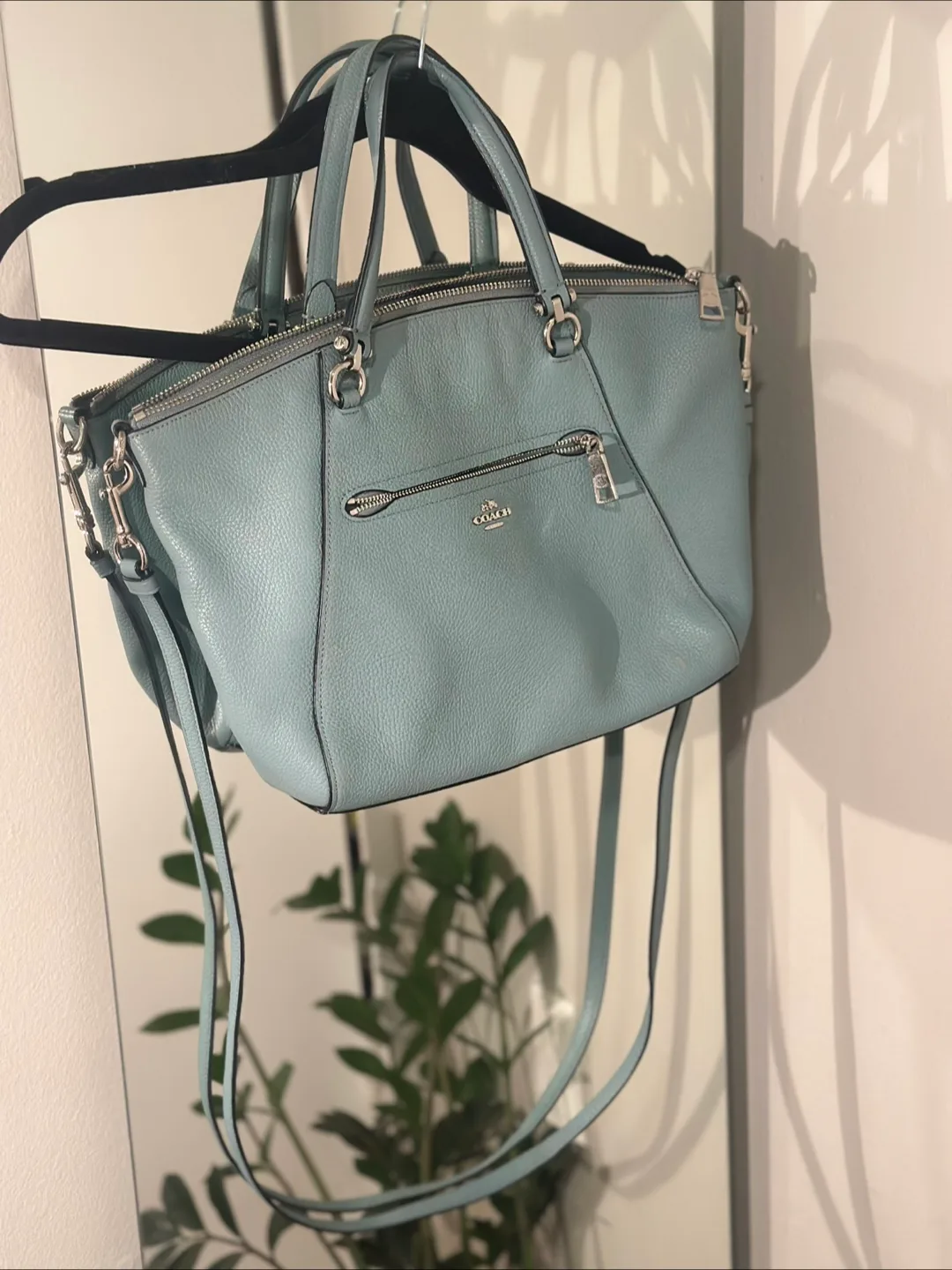 Coach Leather Handbag - Light Blue thumbnail