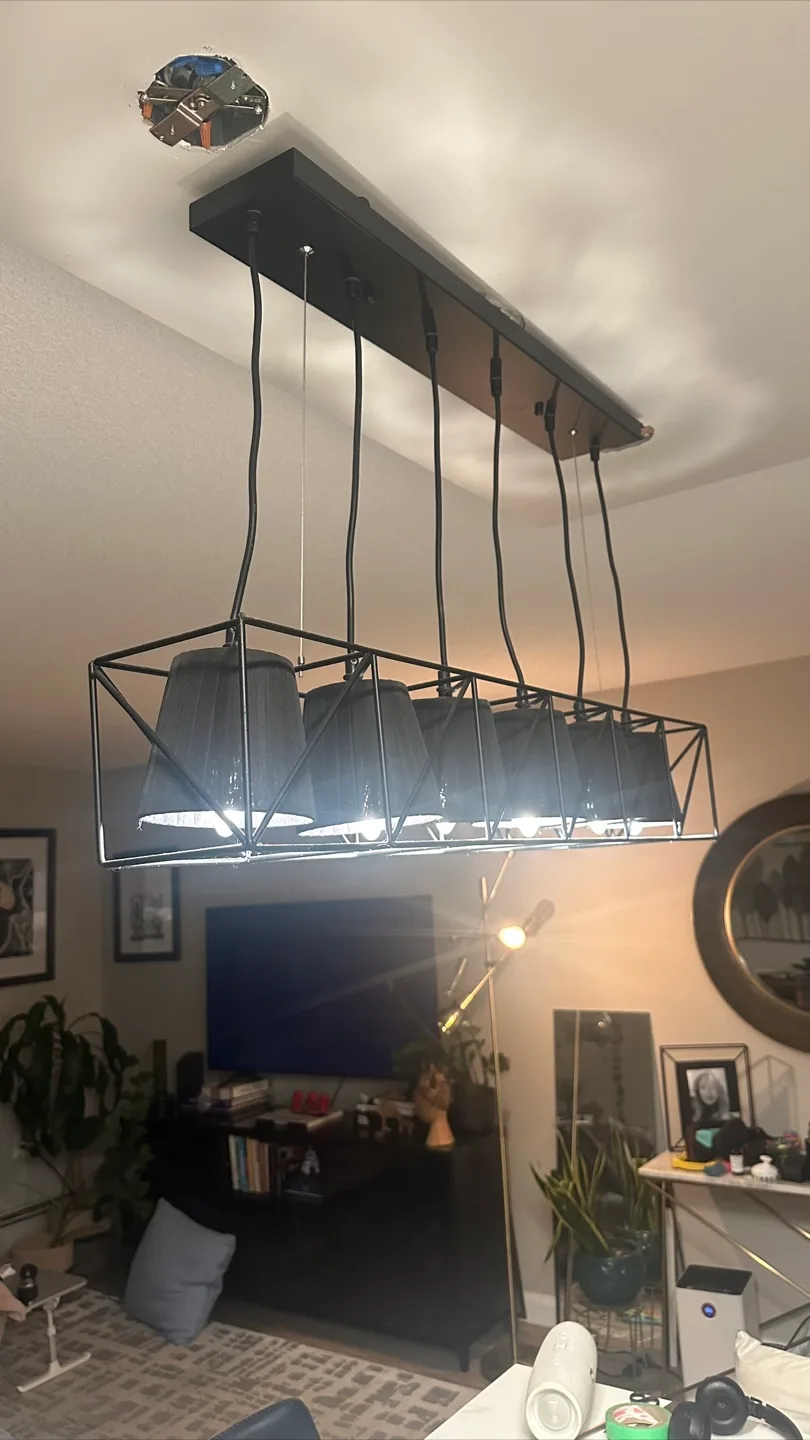 Black Modern Linear Island or Dinning Light image indicator(7)