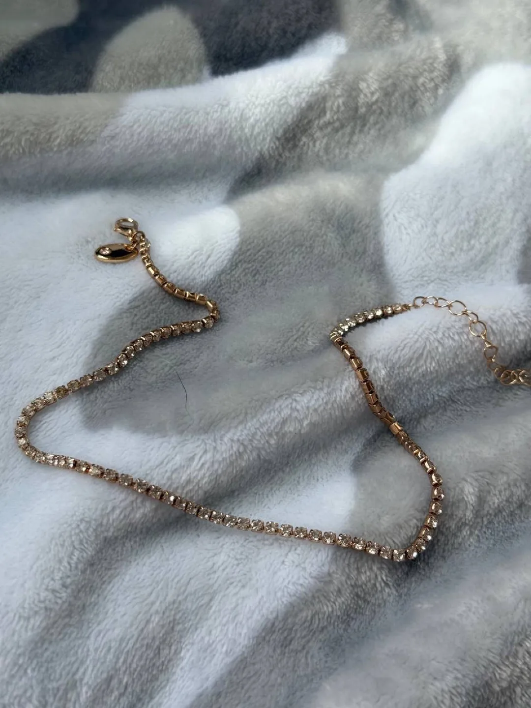 Rhinestone Gold Choker Necklace, Zara thumbnail