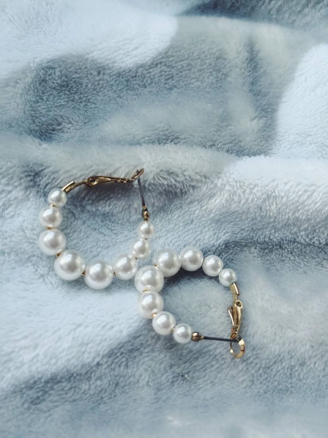 Pearl Hoop Earrings Zara thumbnail