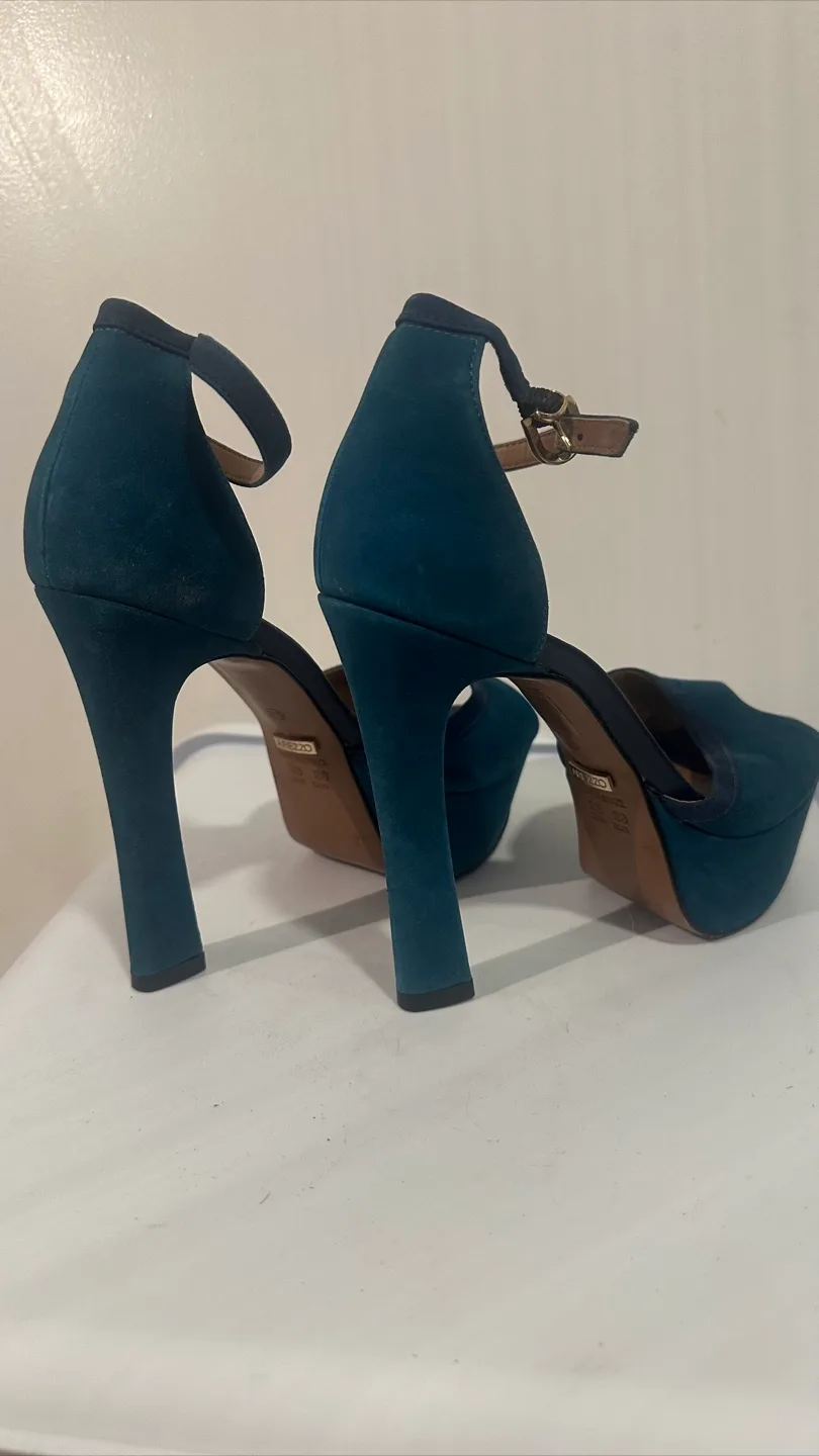 Arezzo Teal Suede Heels - Size 8 image indicator(2)