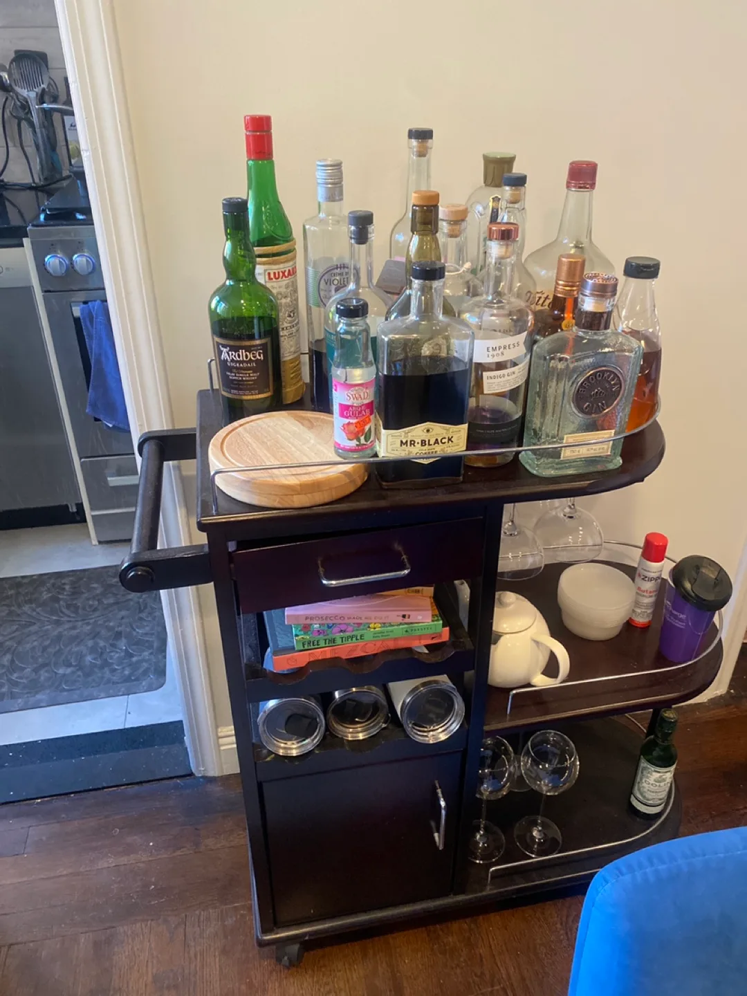 Rolling Bar Cart with Storage thumbnail