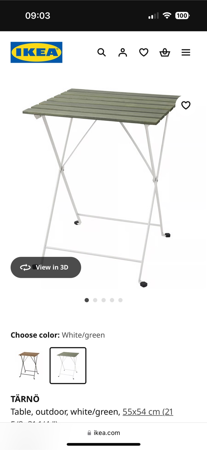 IKEA Outdoor Table & Chairs - Green/Brown - photo 3
