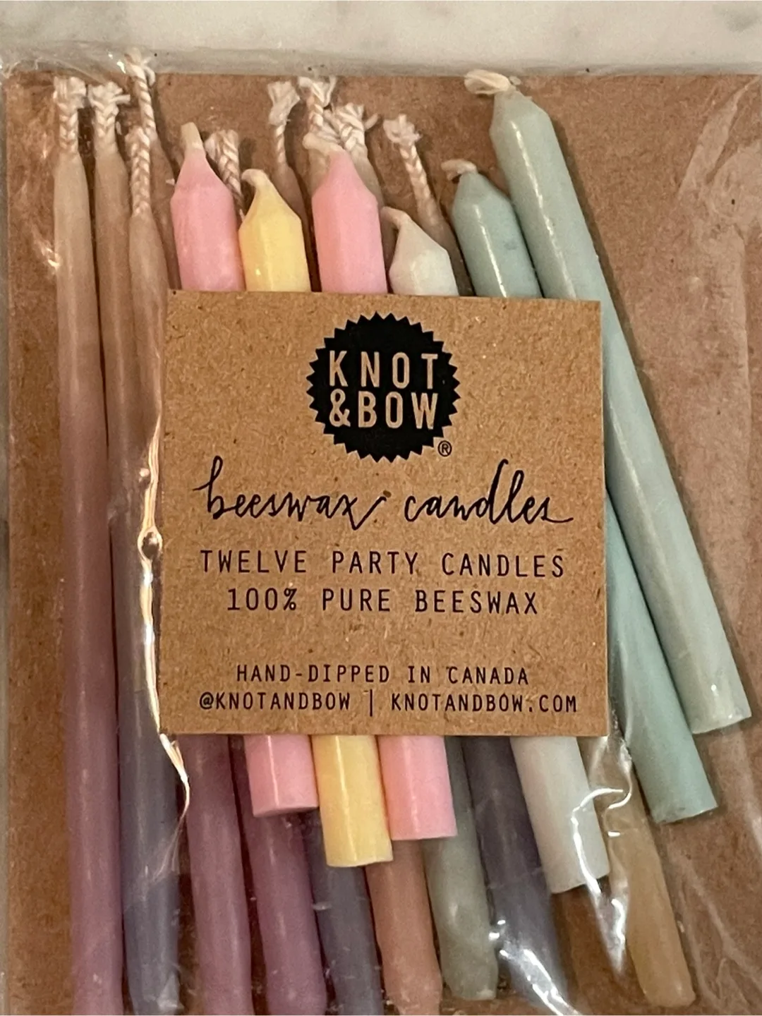 Knot & Bow Beeswax Party Candles - New image indicator(2)