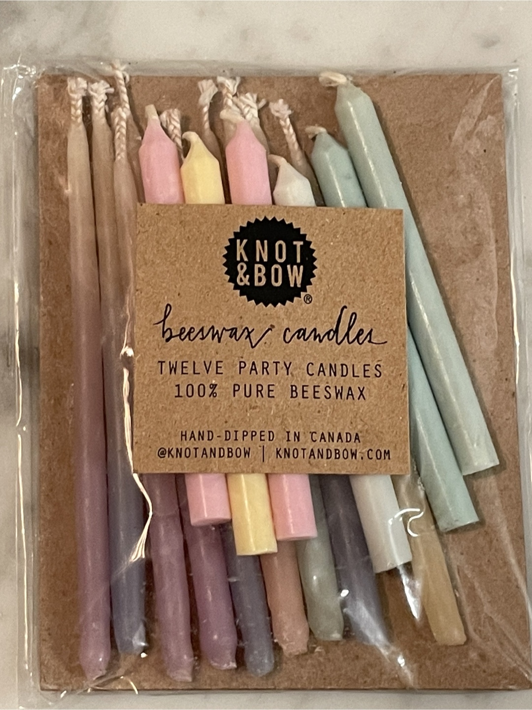 Knot & Bow Beeswax Party Candles - New