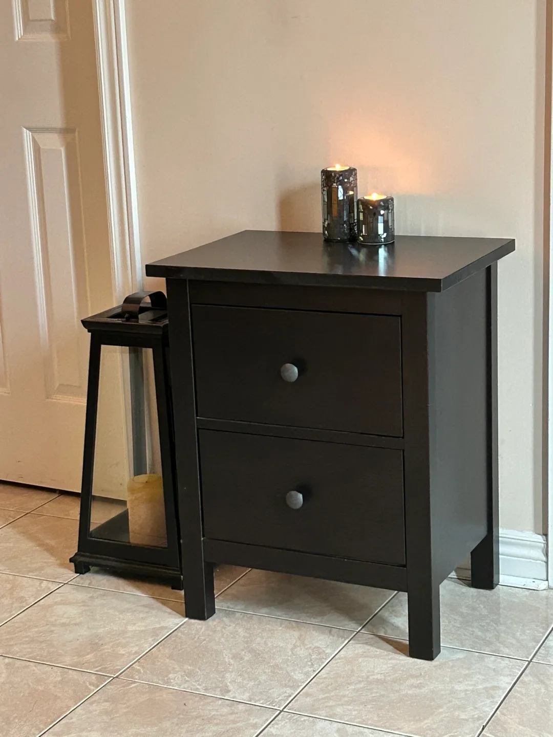 Black 2-Drawer Nightstand thumbnail