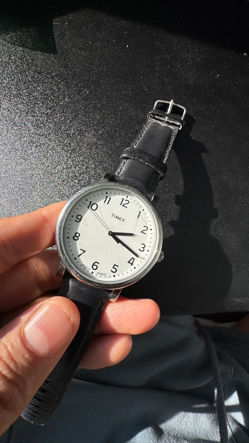 Timex Watch with Black Leather Band - ‼️Sale thumbnail