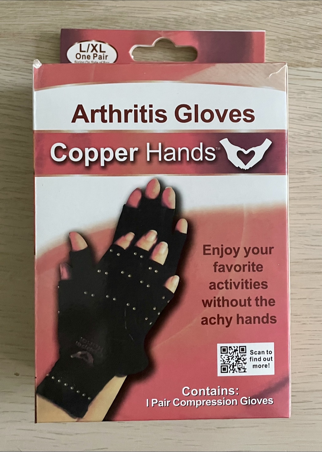 New Copper Hands Arthritis Gloves L/XL
