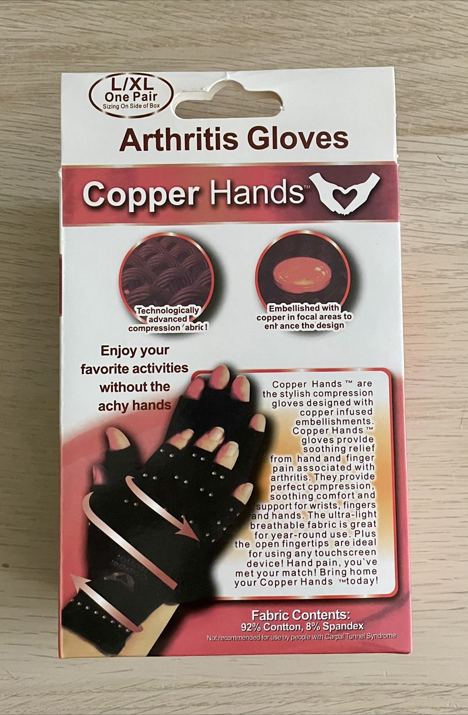 New Copper Hands Arthritis Gloves L/XL - photo 2