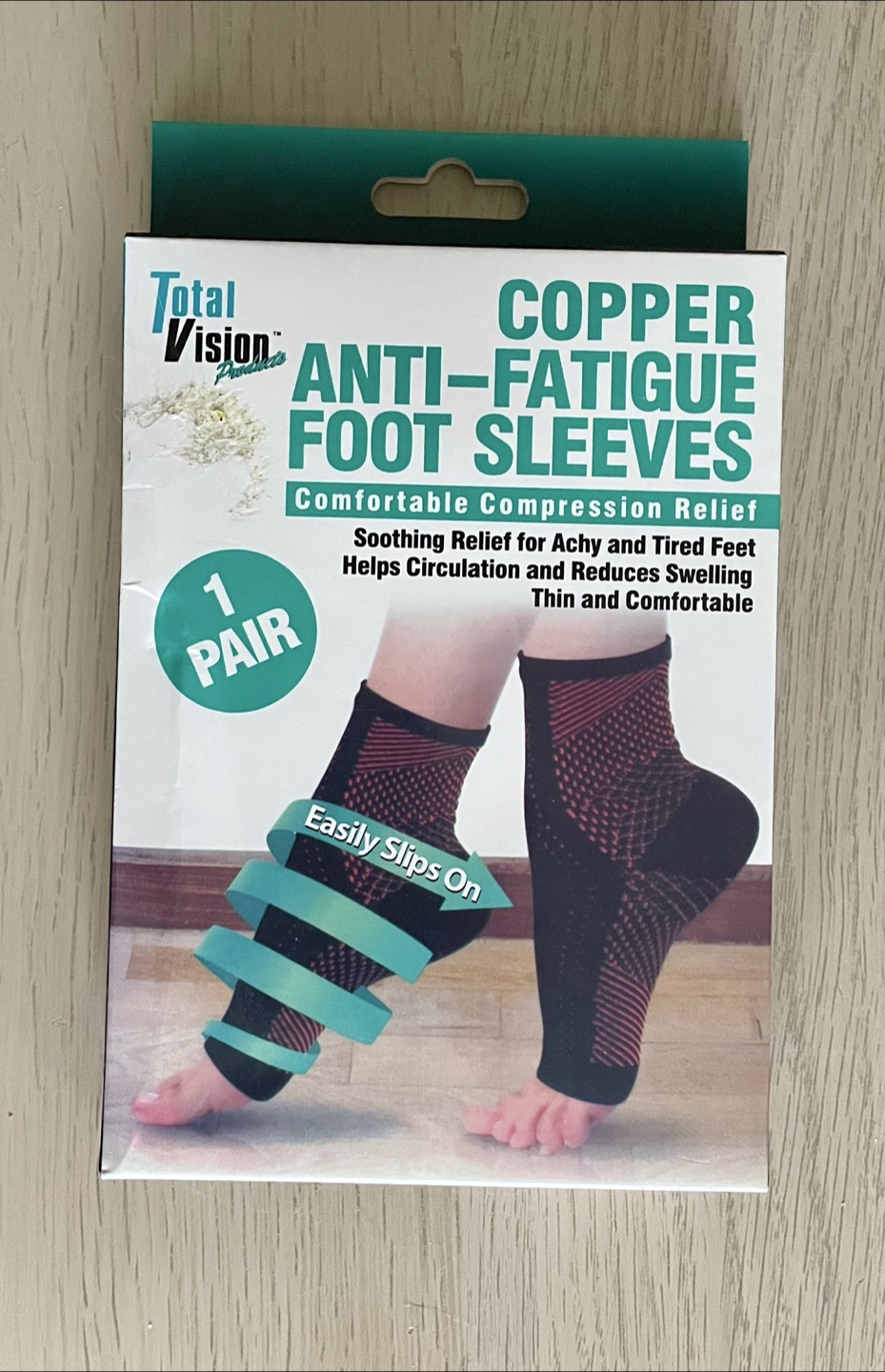 Total Vision Copper Anti-Fatigue Foot Sleeves L/XL