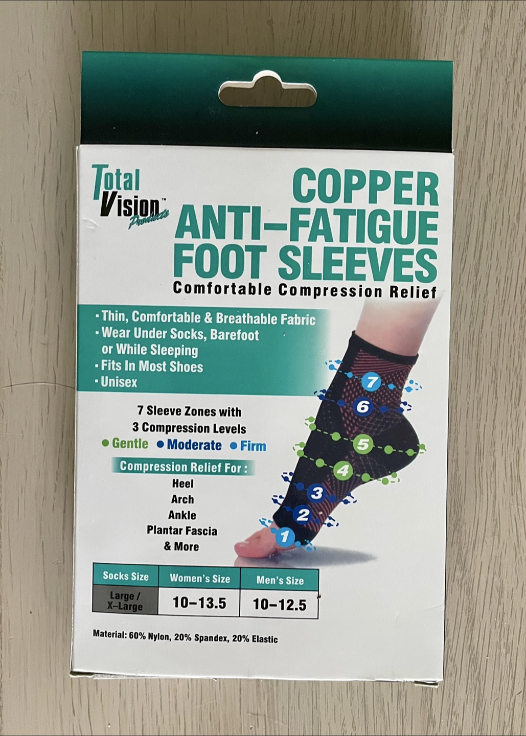 Total Vision Copper Anti-Fatigue Foot Sleeves L/XL - photo 2