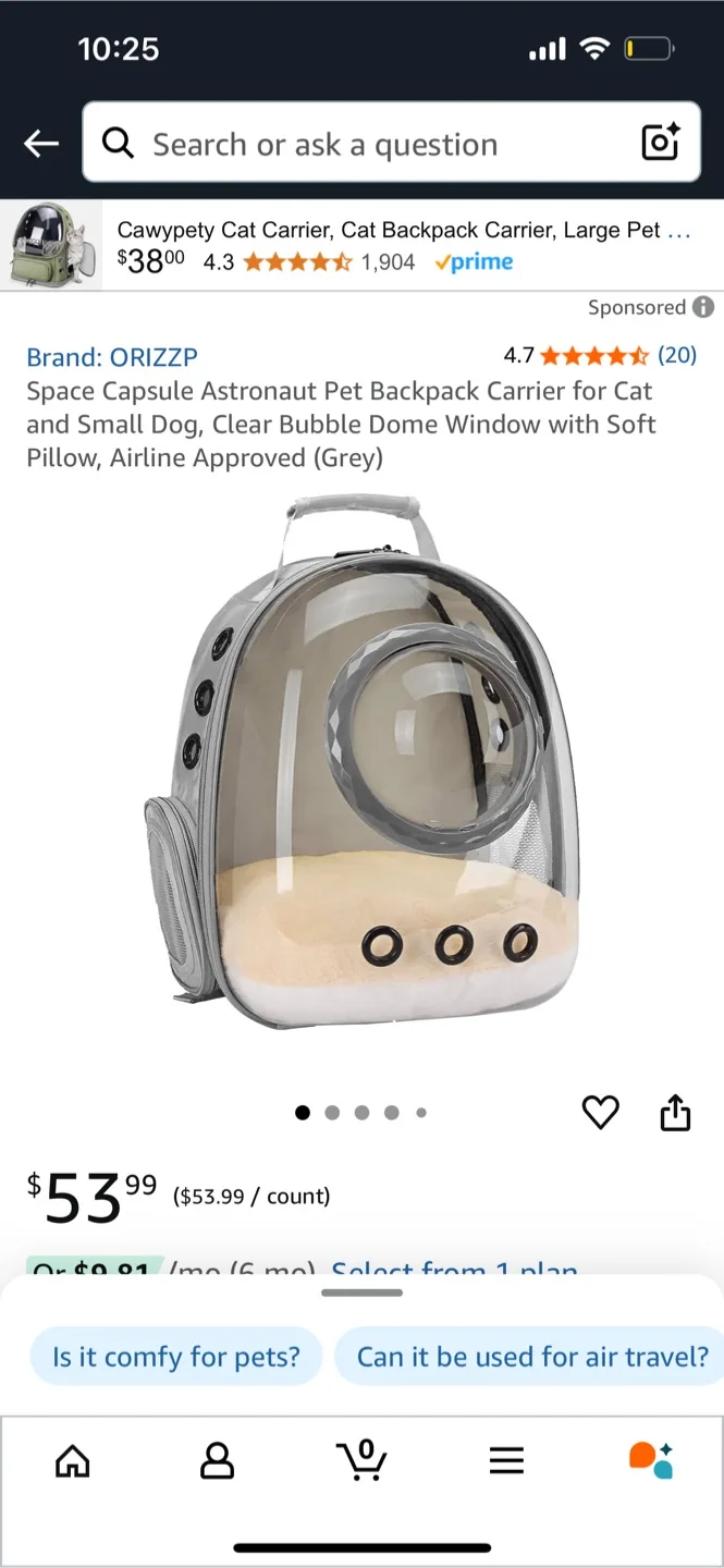 NEW Astronaut Pet Backpack Carrier - Grey image indicator(2)