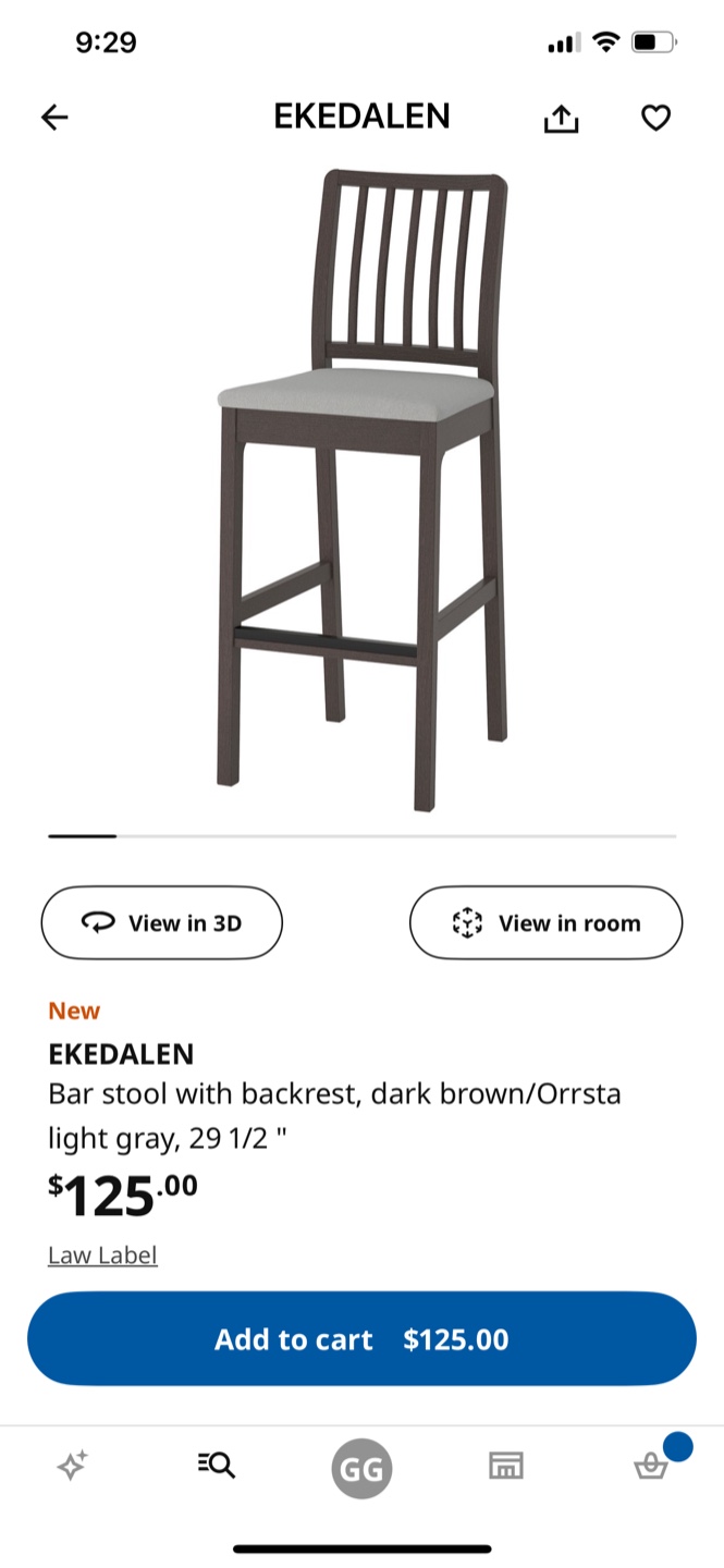IKEA EKEDALEN Bar Stools (Set of 2) stool height chairs - photo 2