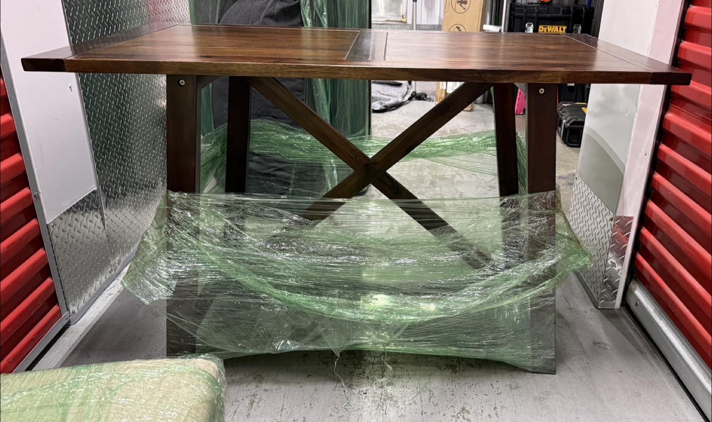 Dinning Table W/ Bench & 4 Upholstered Hand Tufted Chairs