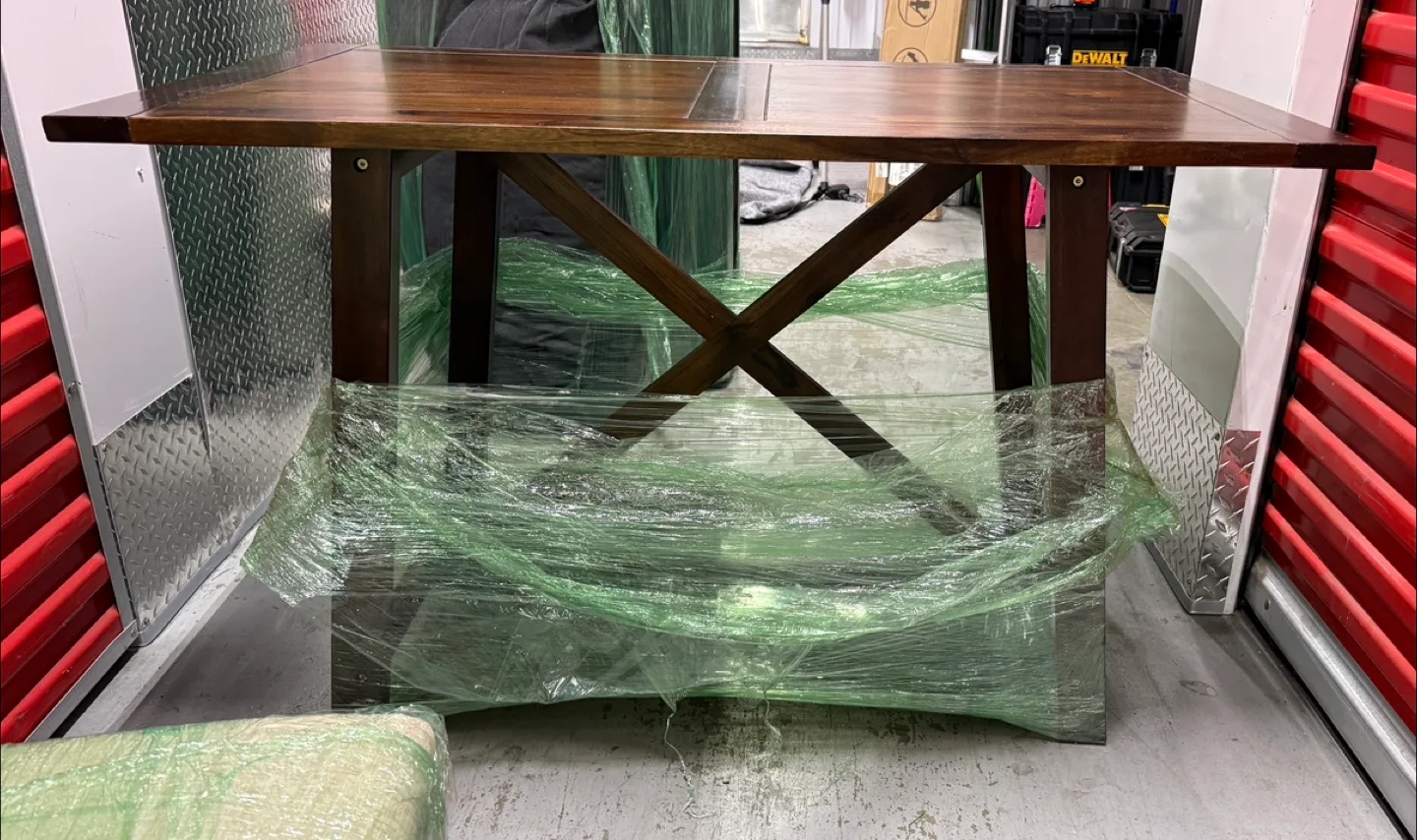Dinning Table W/ Bench & 4 Upholstered Hand Tufted Chairs thumbnail