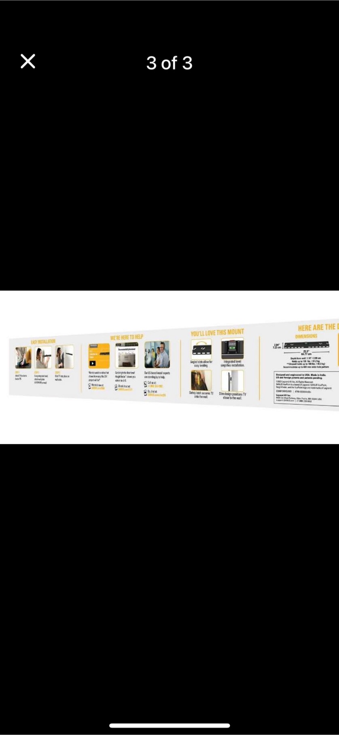 New in Box  Sanus Fixed-Position TV Mount for 32"-90" TVs 🧡 - photo 3