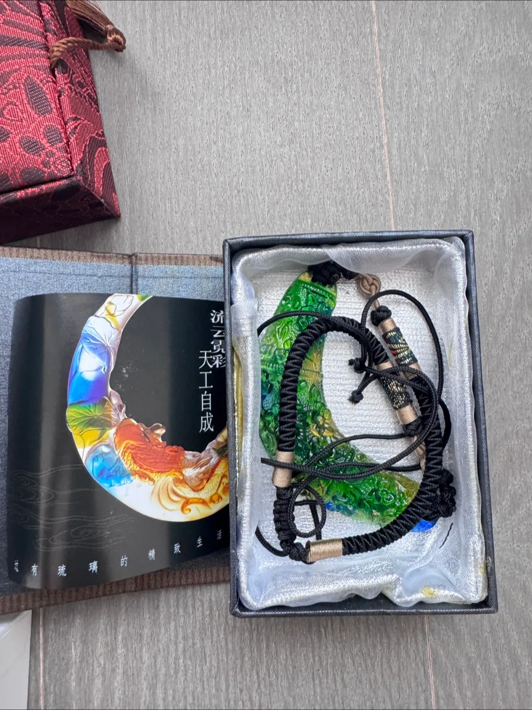 Coloured Glaze/ Crystal Pendant Necklace thumbnail
