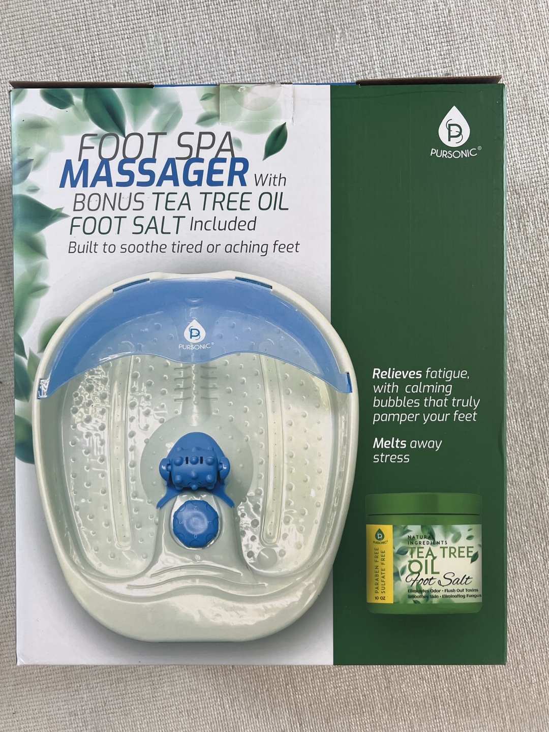 Pursonic Foot Spa Massager w/ Tea Tree Oil & Foot Salt