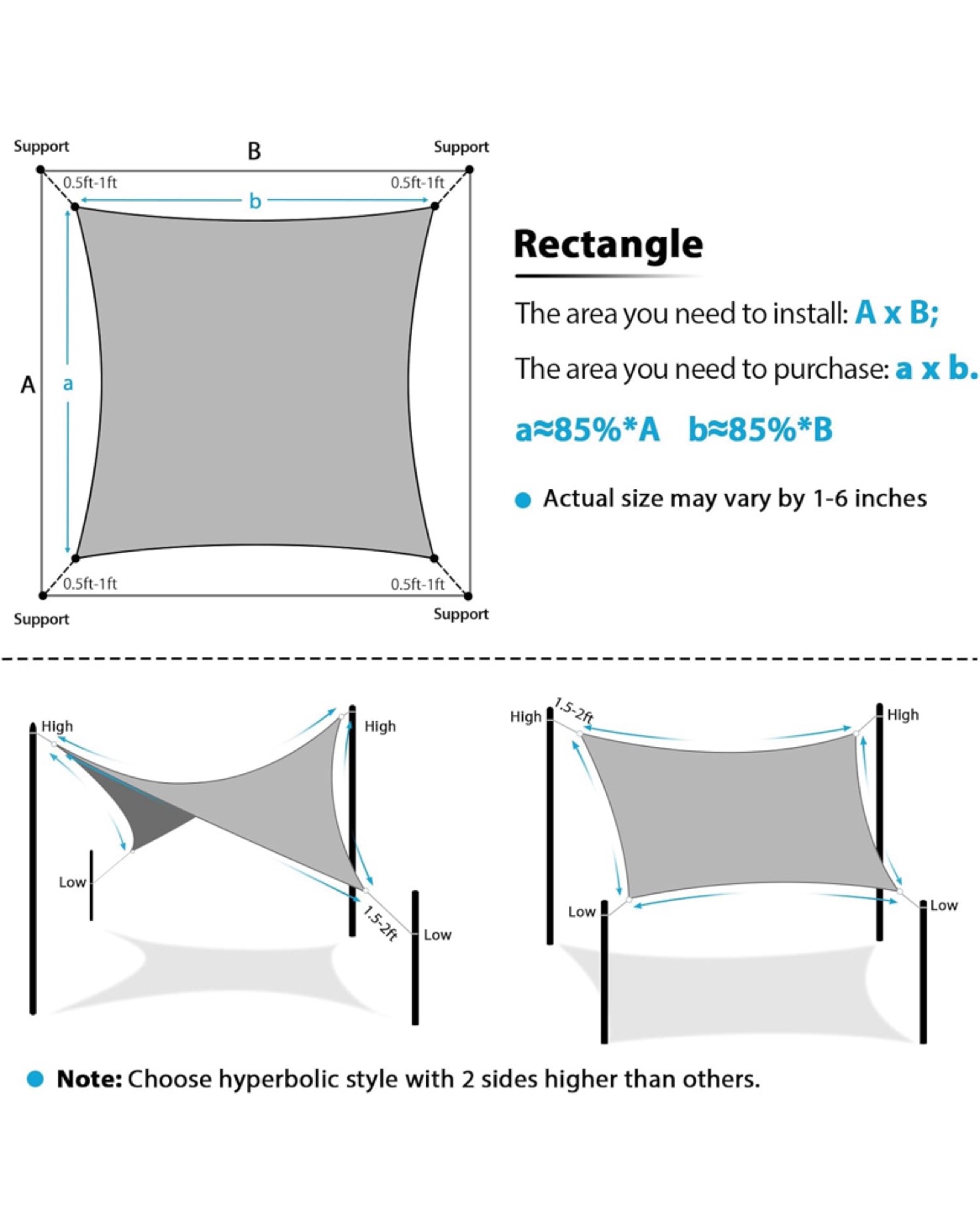Amagenix Sun Shade Sail 16'X20'  - New - photo 2