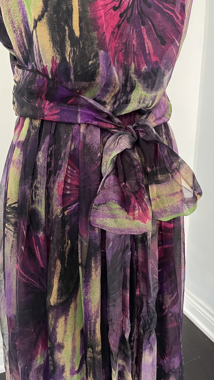 Purple Floral Explosion Chiffon Maxi Dress - photo 4