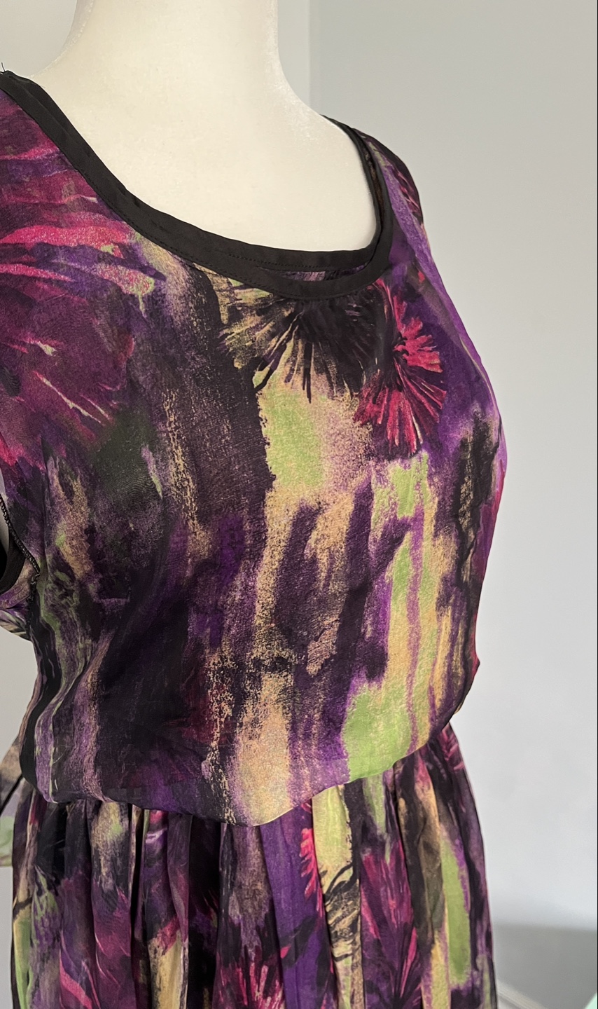 Purple Floral Explosion Chiffon Maxi Dress - photo 2