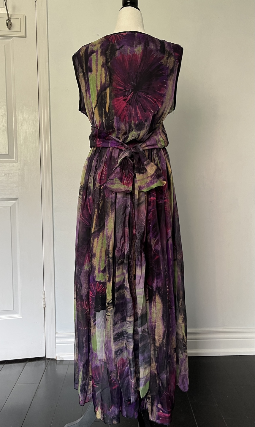 Purple Floral Explosion Chiffon Maxi Dress - photo 3