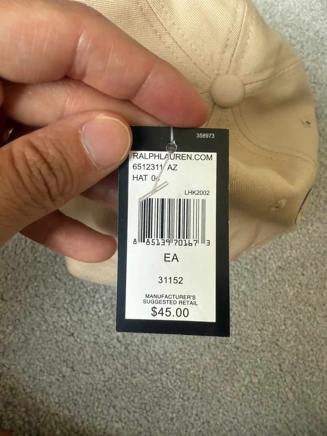 BNWT Polo Ralph Lauren RL Unisex Brown Beige Cap Hat image indicator(5)