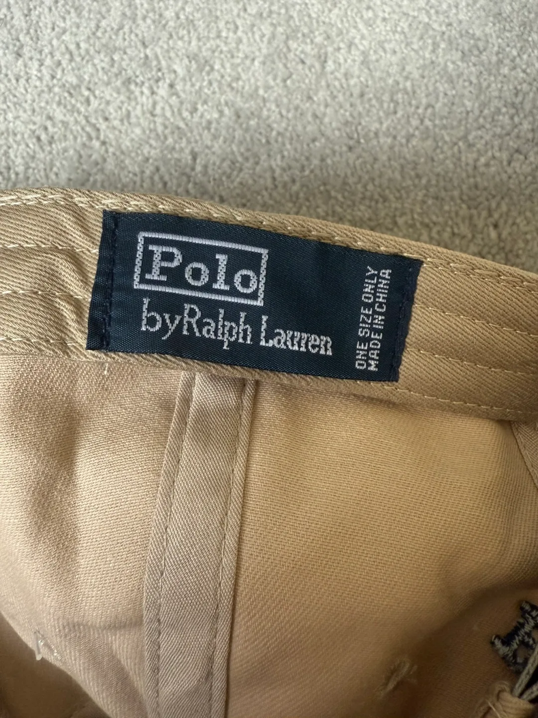 BNWT Polo Ralph Lauren RL Unisex Brown Beige Cap Hat image indicator(3)