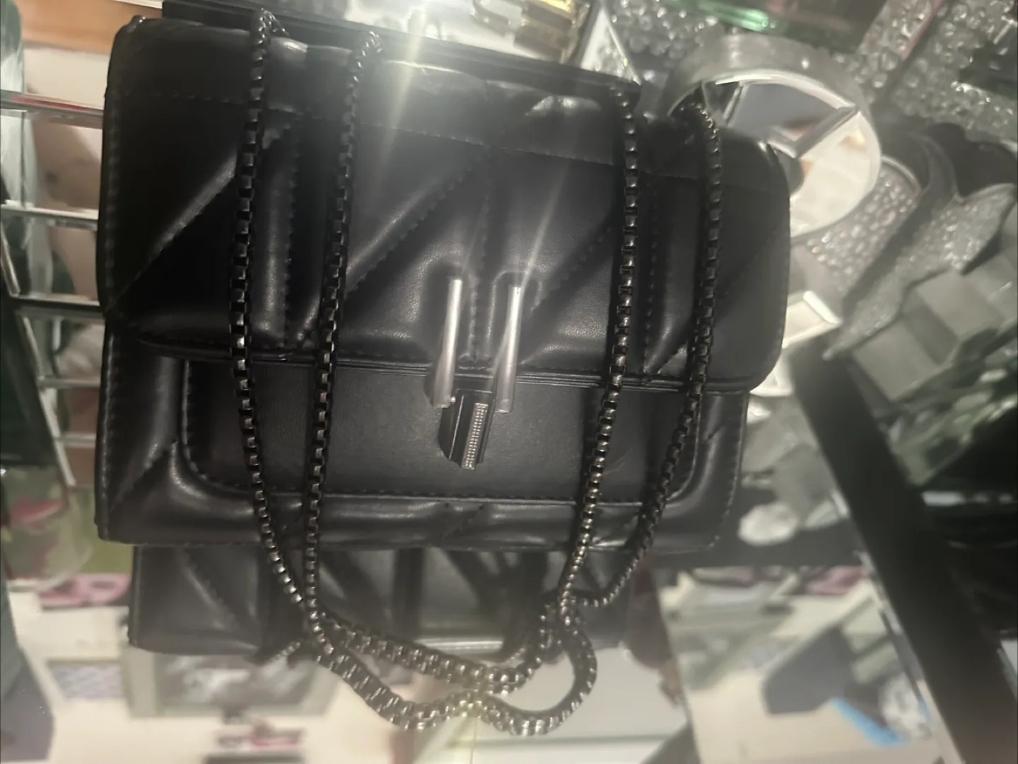 Black Quilted Crossbody Bag thumbnail