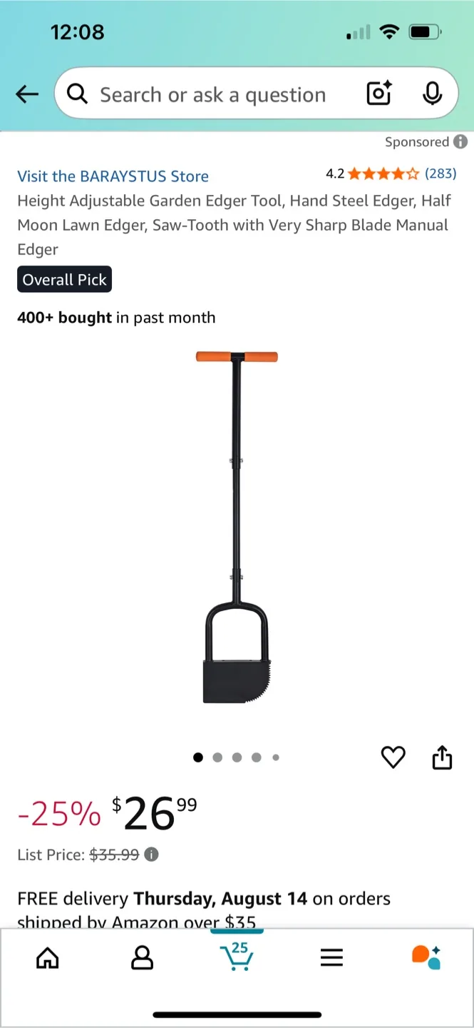 BARAYSTUS Height Adjustable Garden Edger Tool - New in Box! image indicator(3)