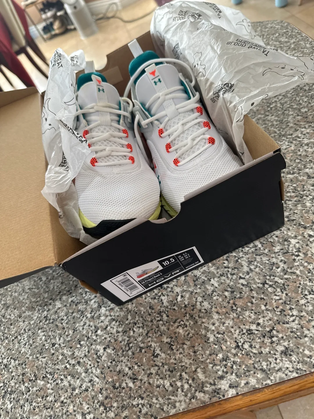 Under Armour Project Rock 5 White Size 10.5 thumbnail