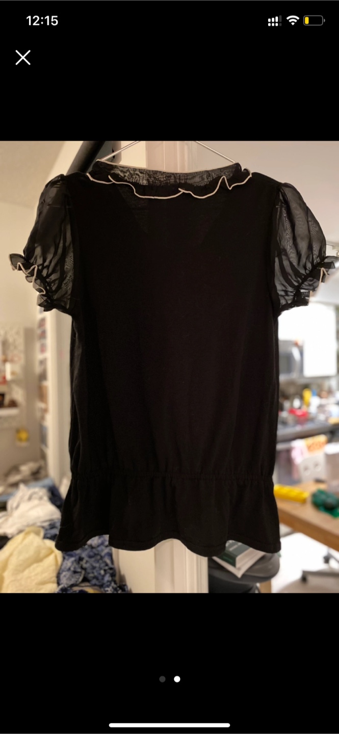 Japanese brand Black Ruffle Blouse - photo 2