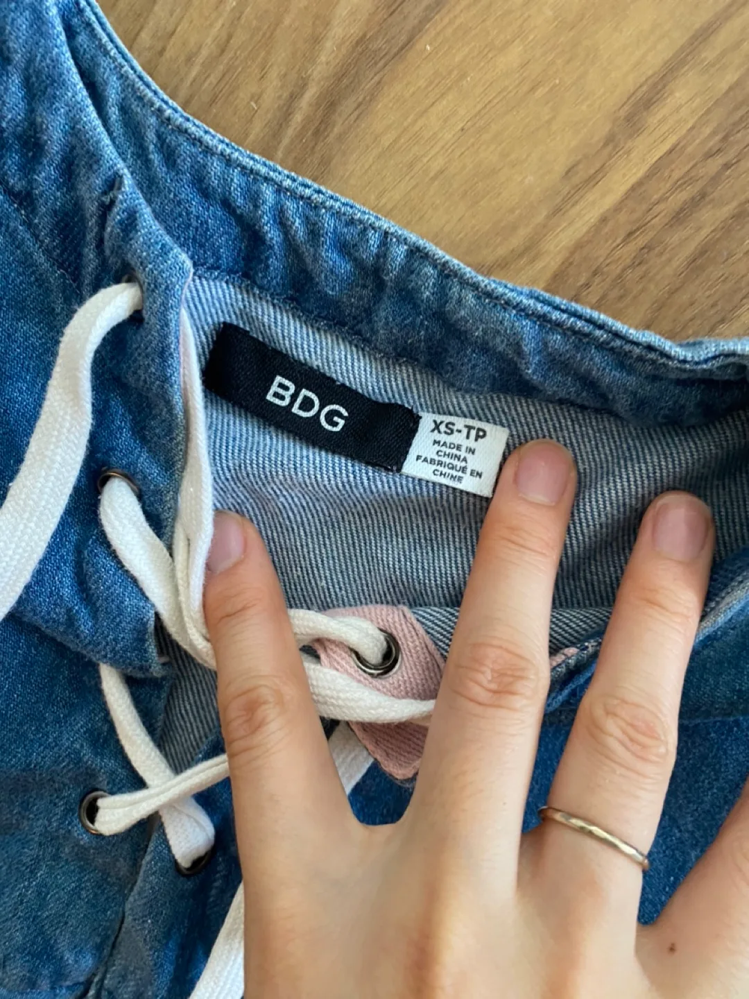 BDG Denim Lace-Up Top - Size XS image indicator(2)