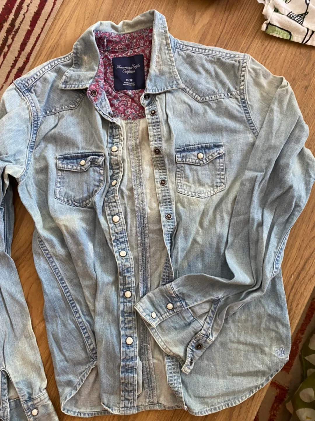 American Eagle Denim Western Shirt - XS thumbnail