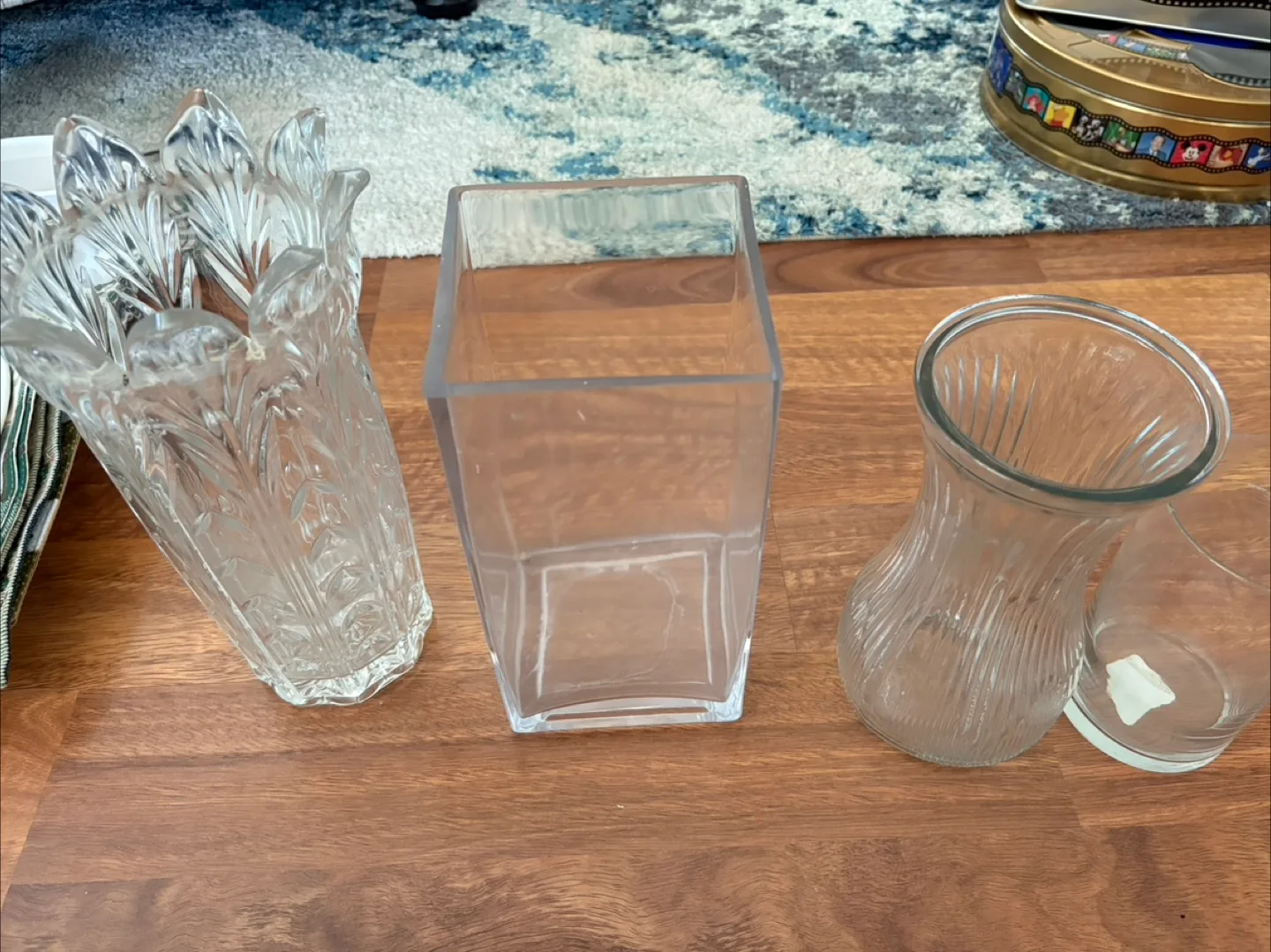 Assorted Clear Glass Vases