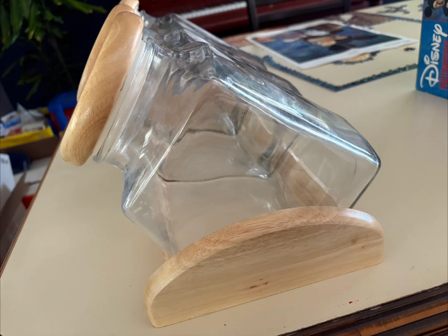 Glass Jars with Wood Lids & Stand