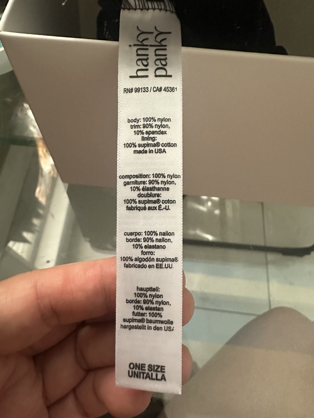 Hanky Panky Navy Blue Lace Thong - One Size - photo 2