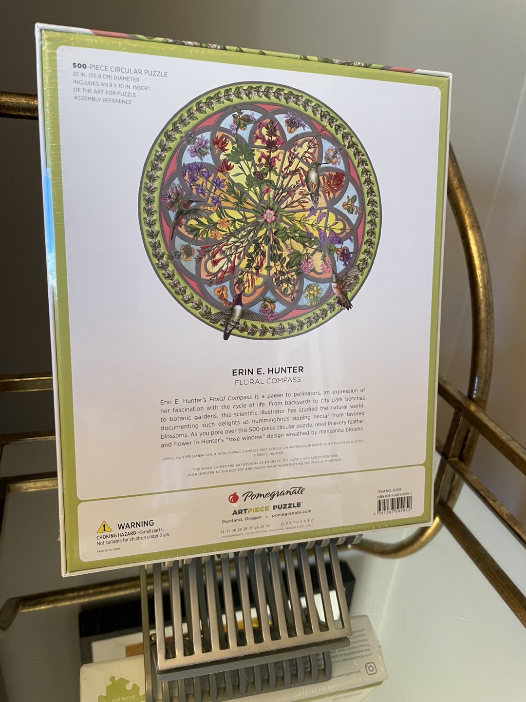 Pomegranate Round  Floral Compass Puzzle NEW - photo 2