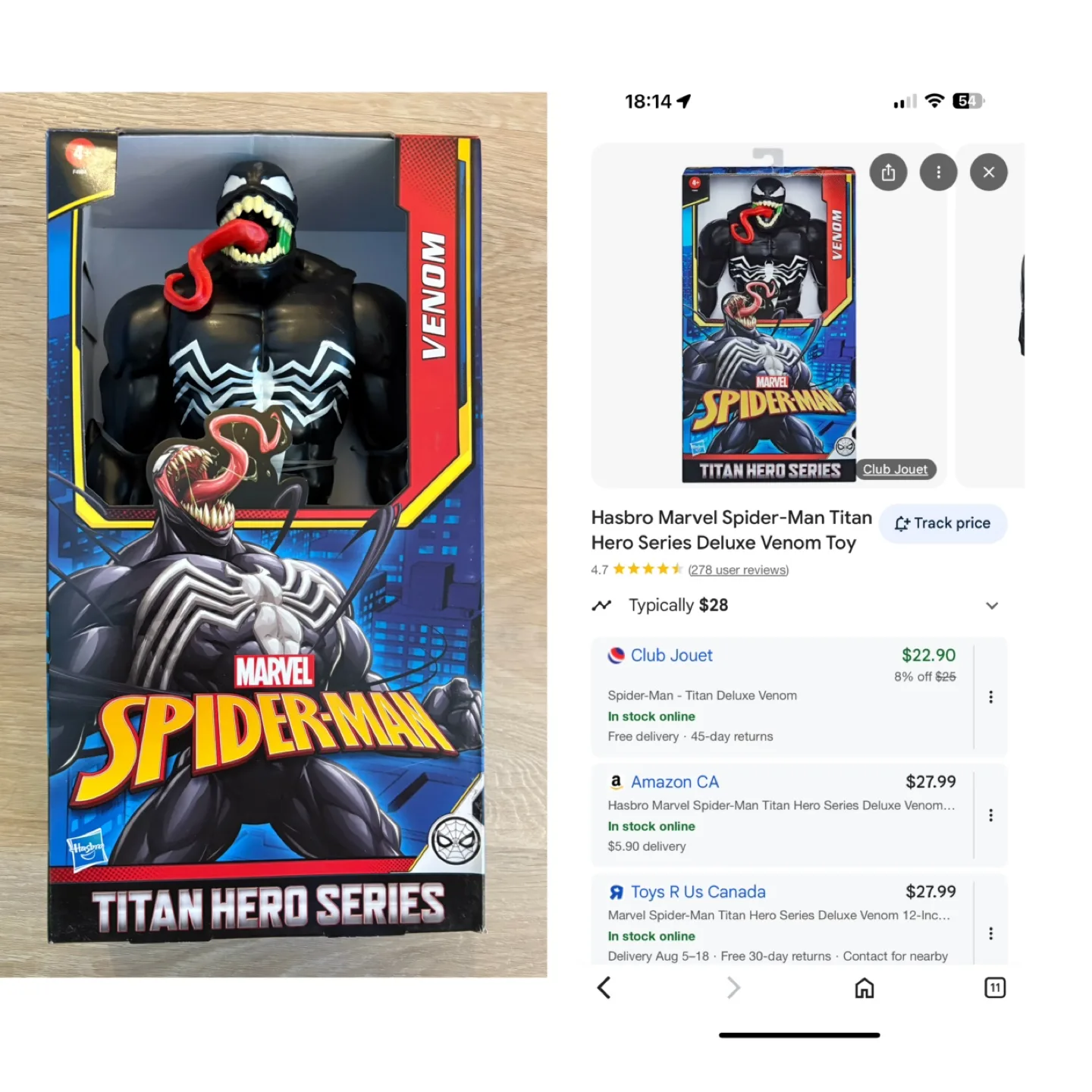 Hasbro Marvel Spider-Man Titan Hero Venom Toy thumbnail