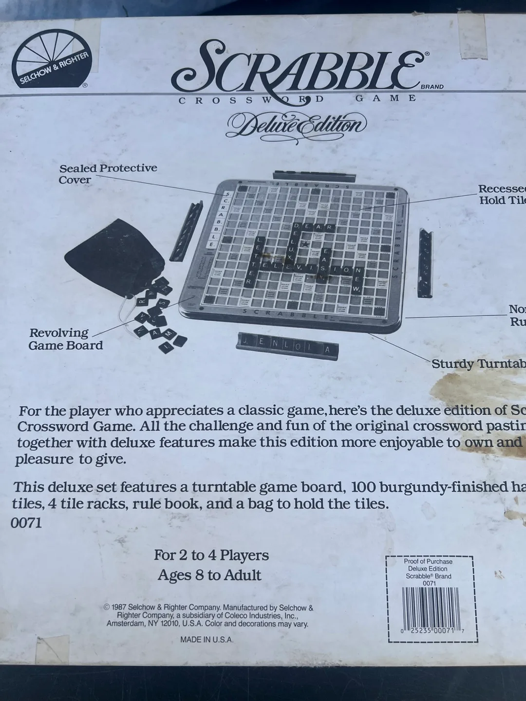 Scrabble Crossword Game Deluxe Edition Vintage image indicator(6)