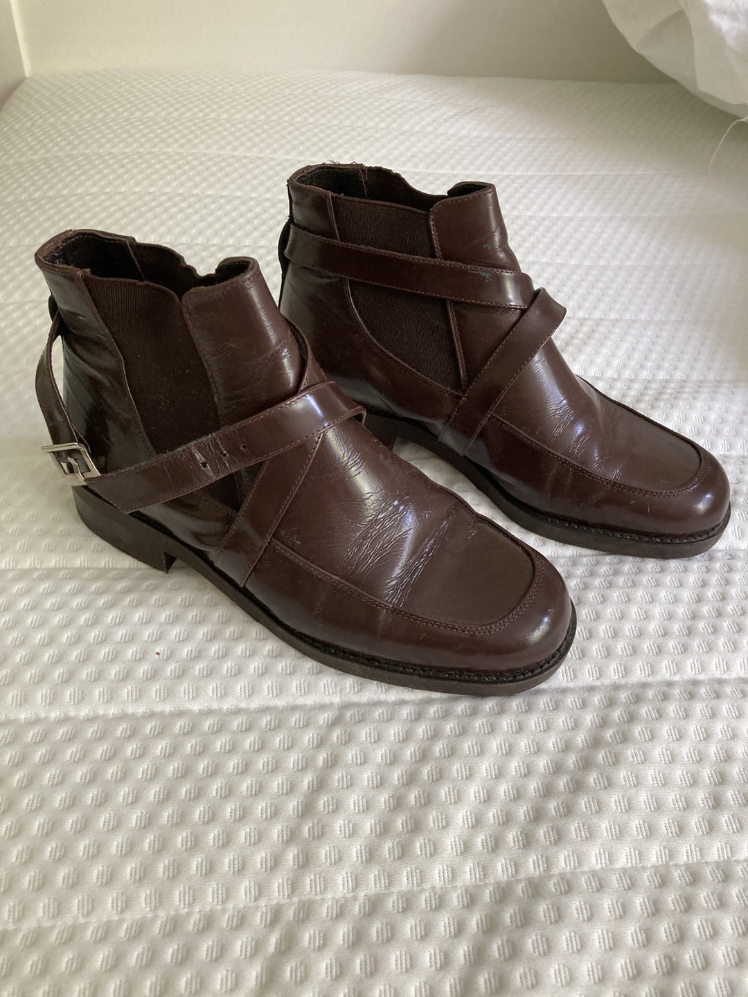 ROSS Brown Leather Ankle Boots - Size 6