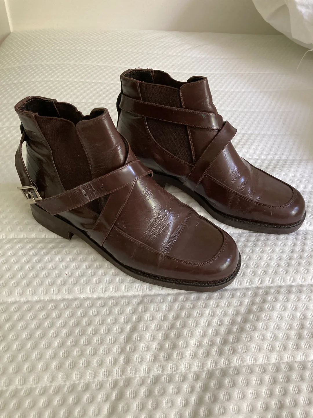 ROSS Brown Leather Ankle Boots - Size 6 thumbnail