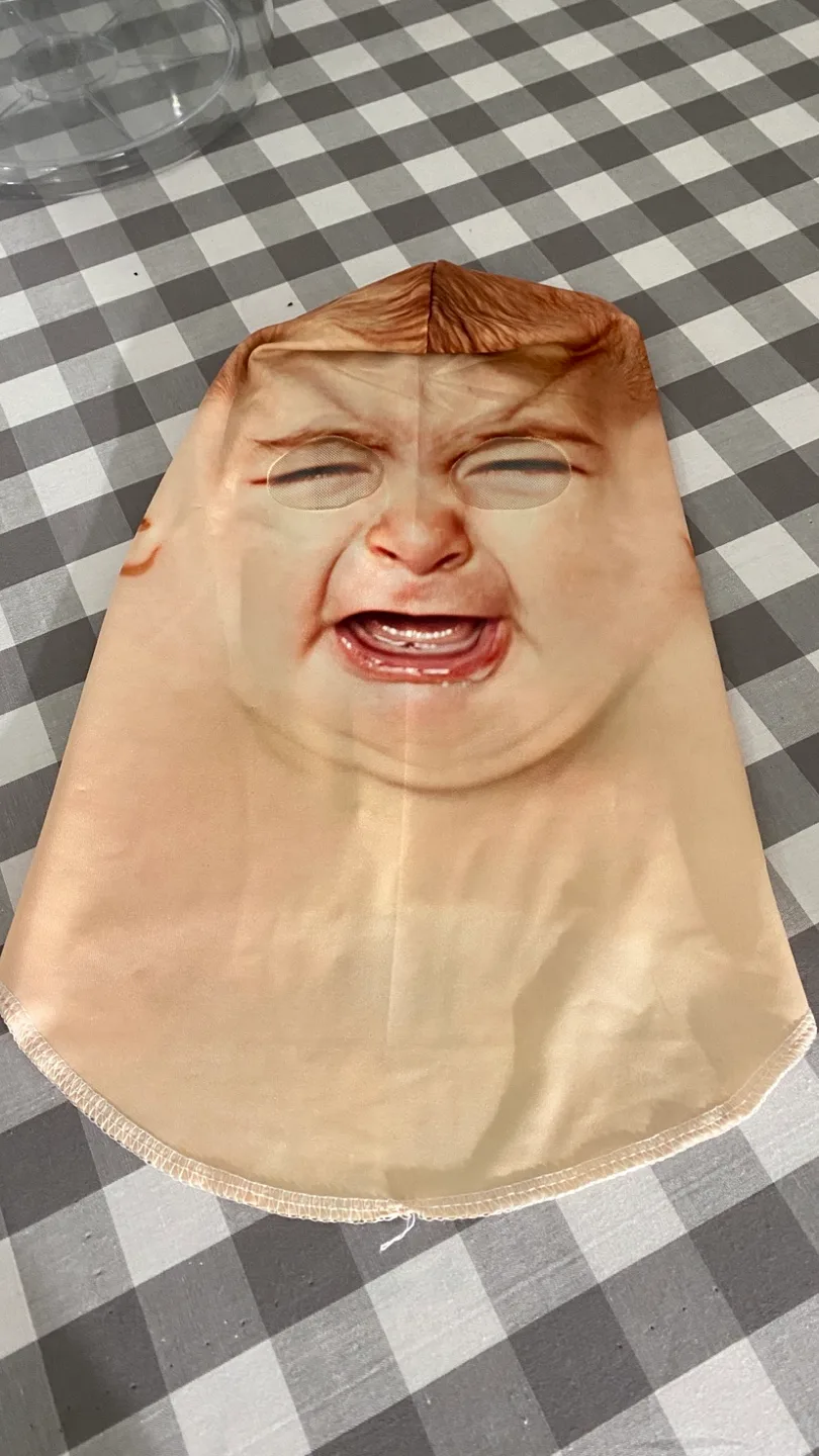 Crying baby mask costume thumbnail