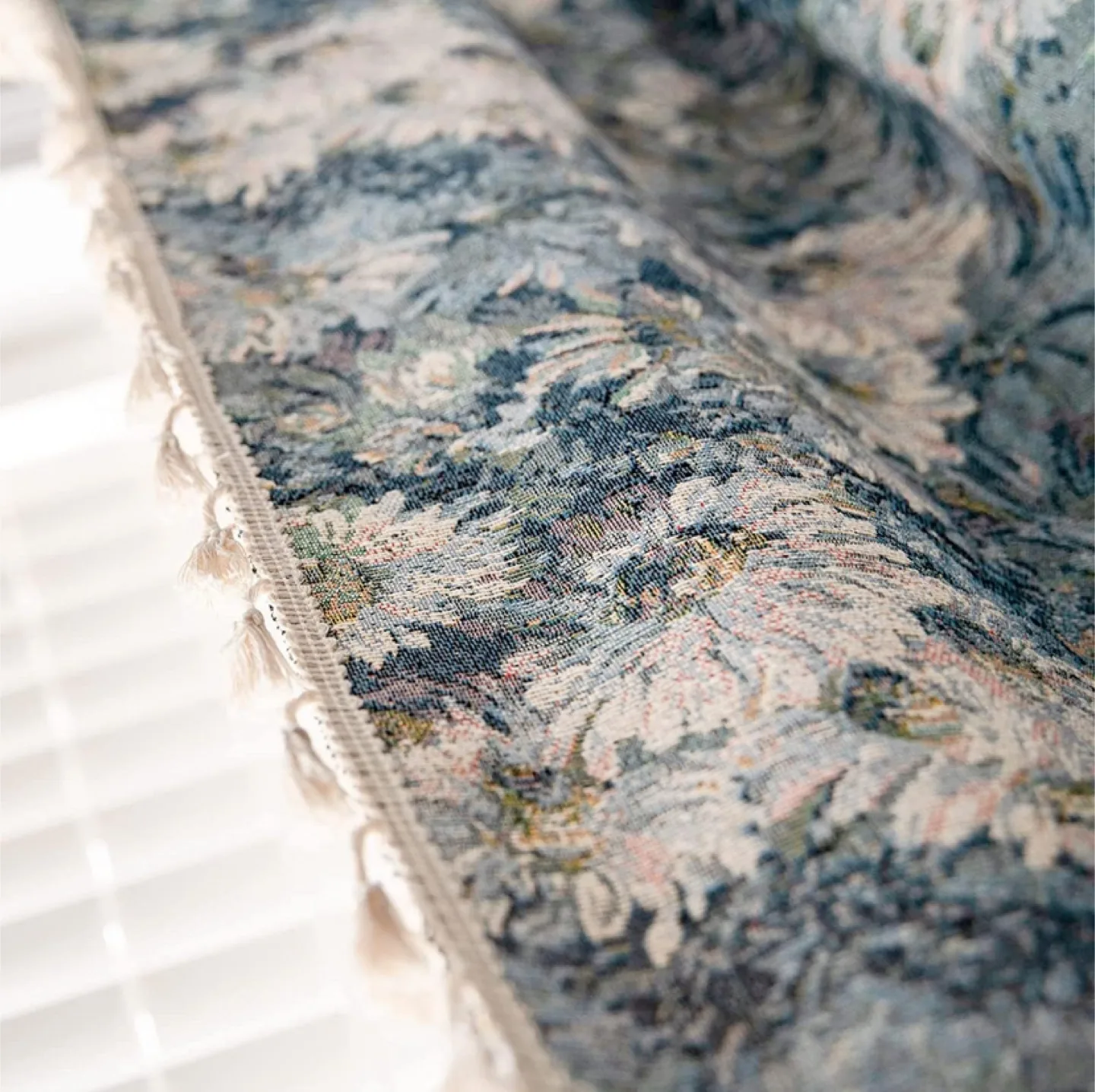 ENJOYBRIDAL Blue Floral Curtains 96 Inch Length 2 Panels image indicator(2)