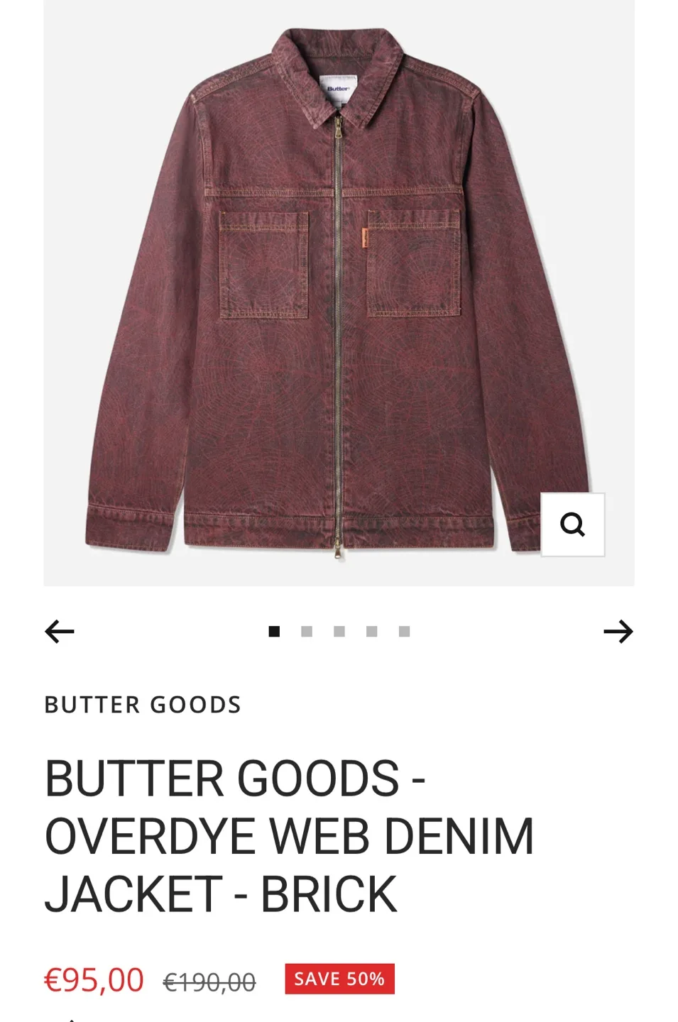 Butter Goods Overdye Web Denim Jacket - Size M image indicator(6)