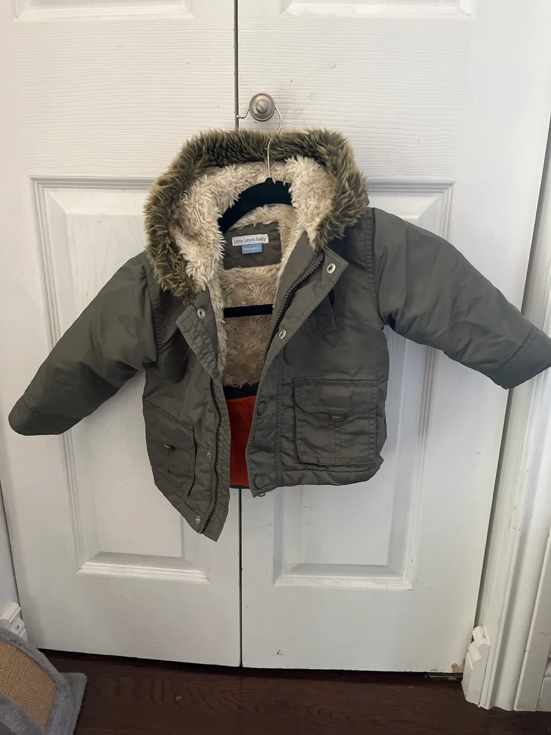 John Lewis Baby Padded Fur Trimmed Jacket thumbnail