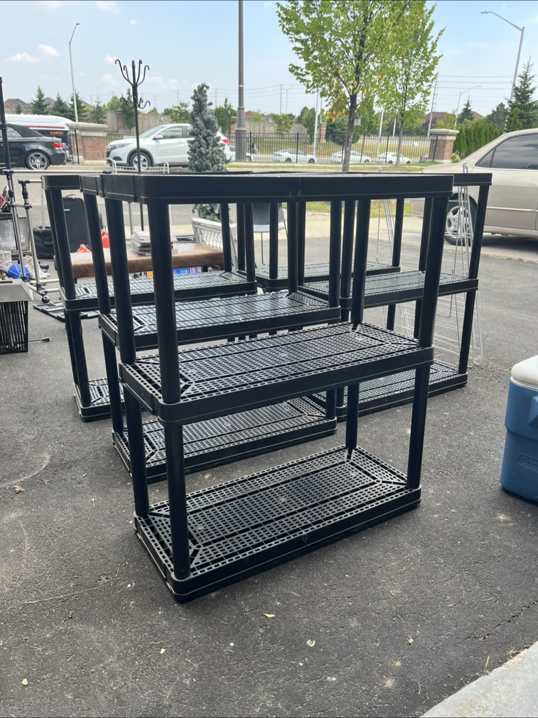 10 Rows of 3 Black  Shelving Unit