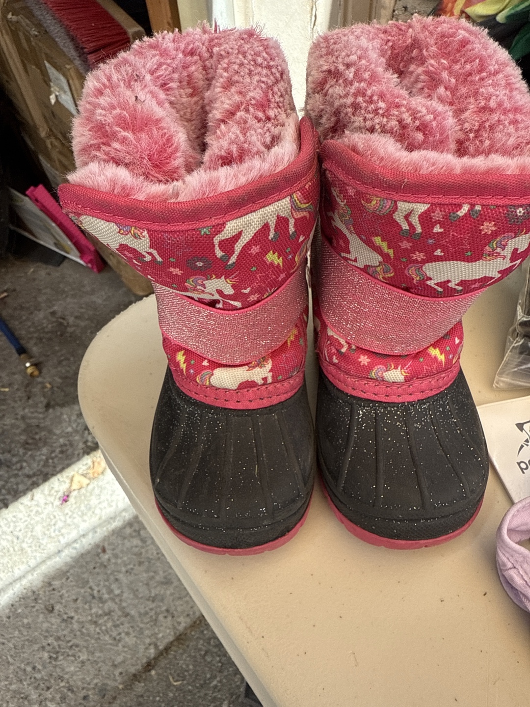 Unicorn Winter Boots - Size 5 Toddler